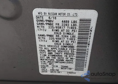 2016 Nissan Rogue S z USA, uszkodzony, nr VIN JN8AT2MTXGW015662